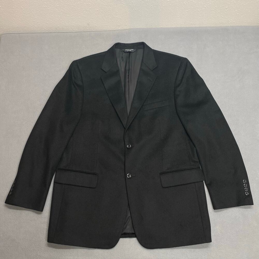 Pronto Uomo Couture 100% Cashmere Sport Coat Blazer Mens 43R Black Jacket